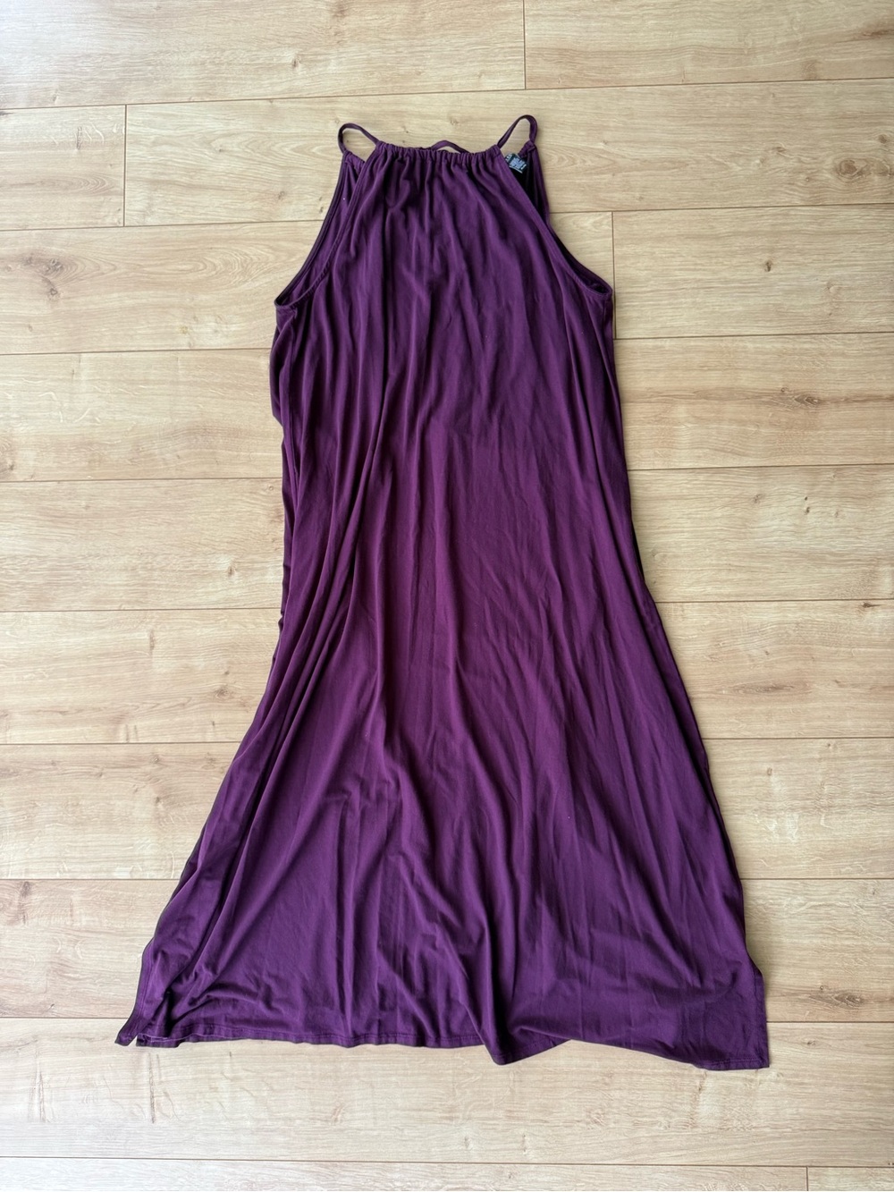 Eileen Fisher Purple Tencel Lyocell Maxi Dress Petite Adjustable Neckline